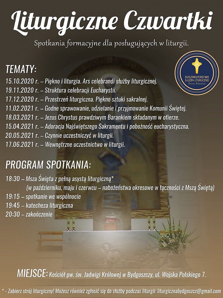 Duszpasterstwo Służby Liturgicznej Diecezji Bydgoskiej zaprasza do nowej formacji!